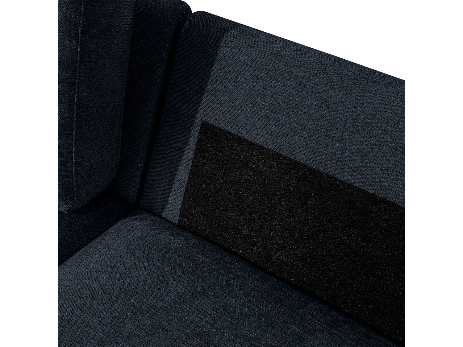 Ecksofa links - modern - ZUCCO - 4-Sitzer - Chenille Stoff - Dunkelblau
