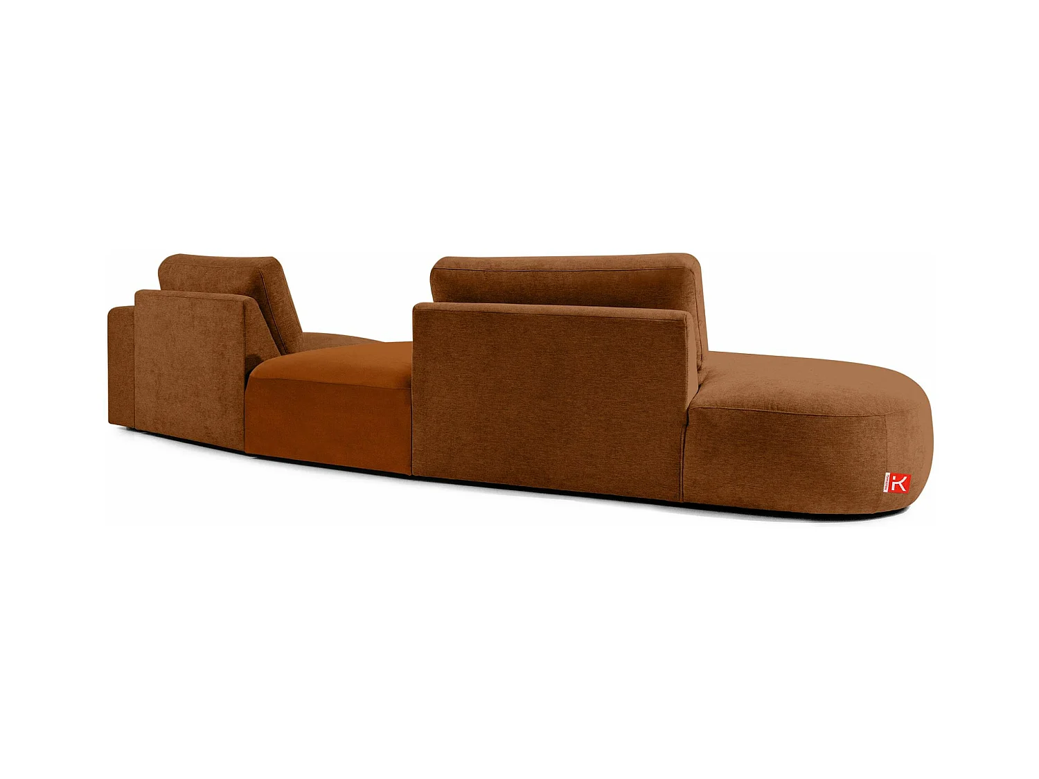 Ecksofa links - modern - ZUCCO - 4-Sitzer - Chenille Stoff - Kupfer