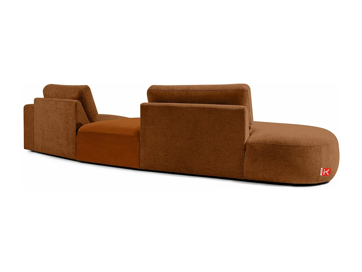 Canapé d'angle moderne gauche - ZUCCO - 4 places - tissu chenille - Cuivre