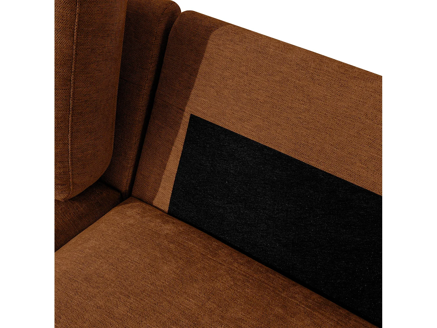 Canapé d'angle moderne gauche - ZUCCO - 4 places - tissu chenille - Cuivre