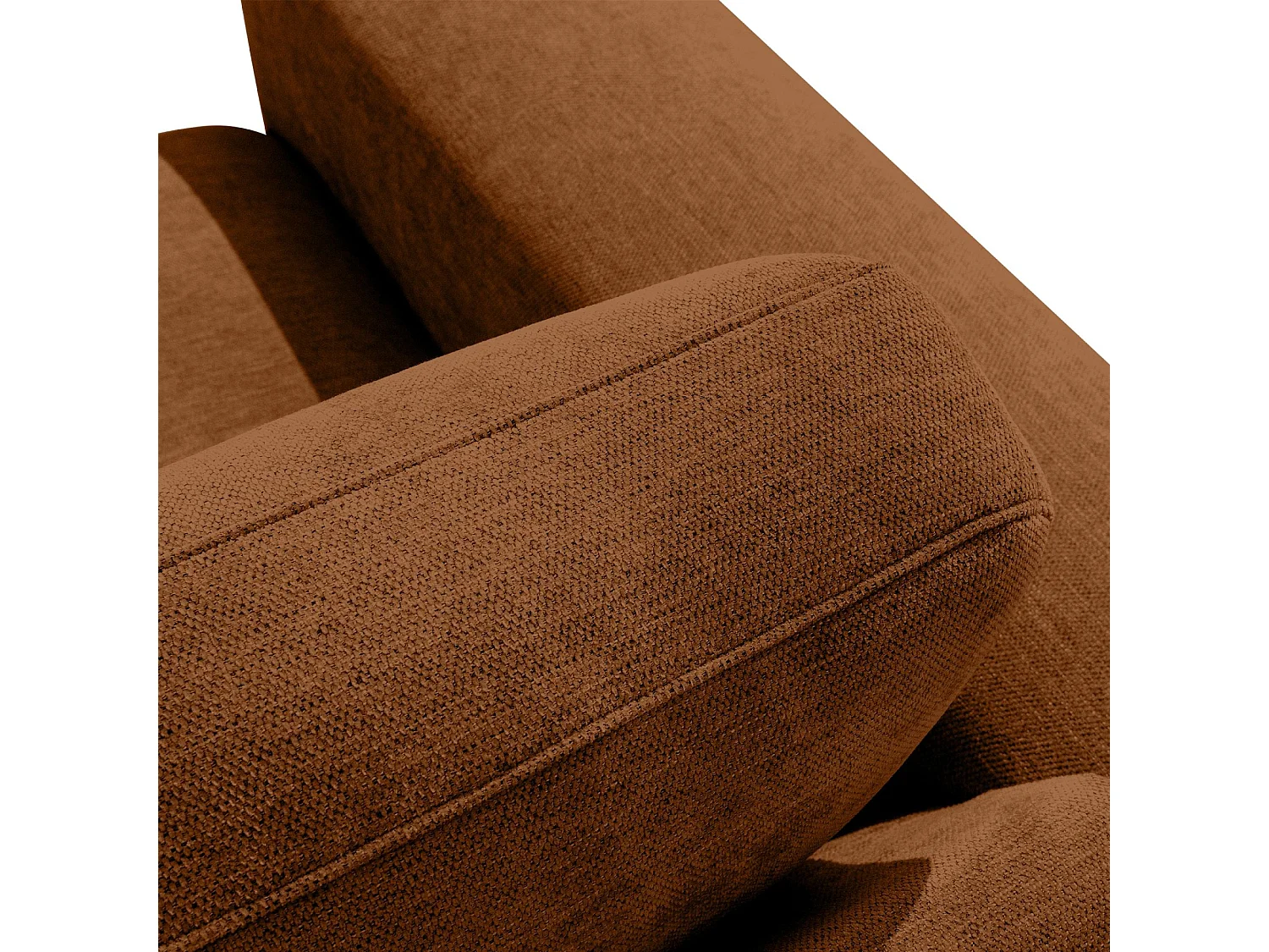 Canapé d'angle moderne gauche - ZUCCO - 4 places - tissu chenille - Cuivre