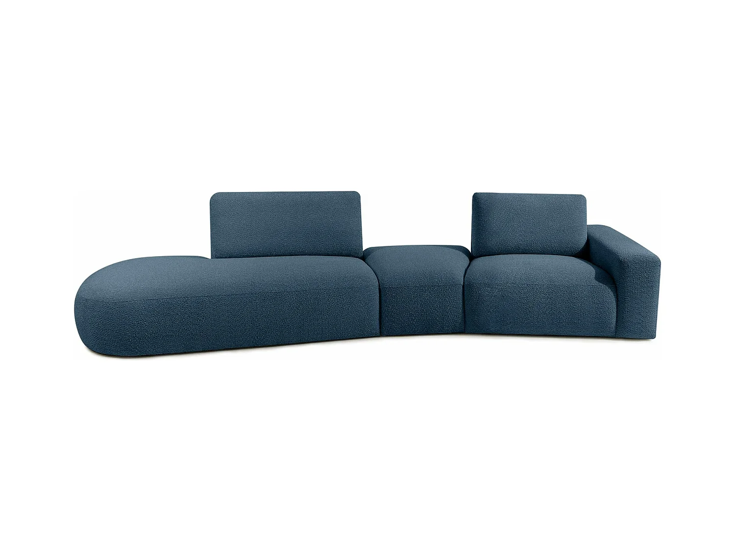Ecksofa links - modern - ZUCCO - 4-Sitzer - Boucle - Nachtblau