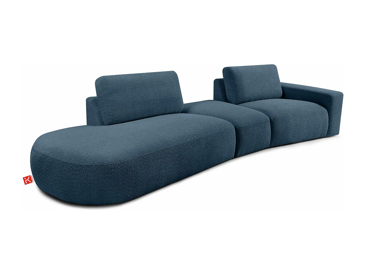 Ecksofa links - modern - ZUCCO - 4-Sitzer - Boucle - Nachtblau