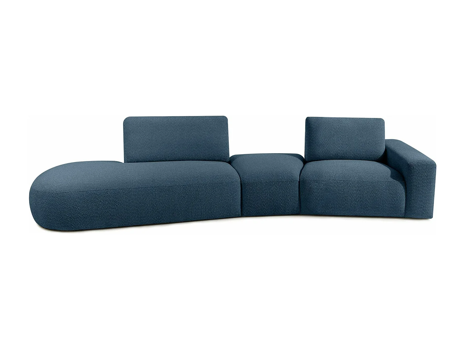 Ecksofa links - modern - ZUCCO - 4-Sitzer - Boucle - Nachtblau
