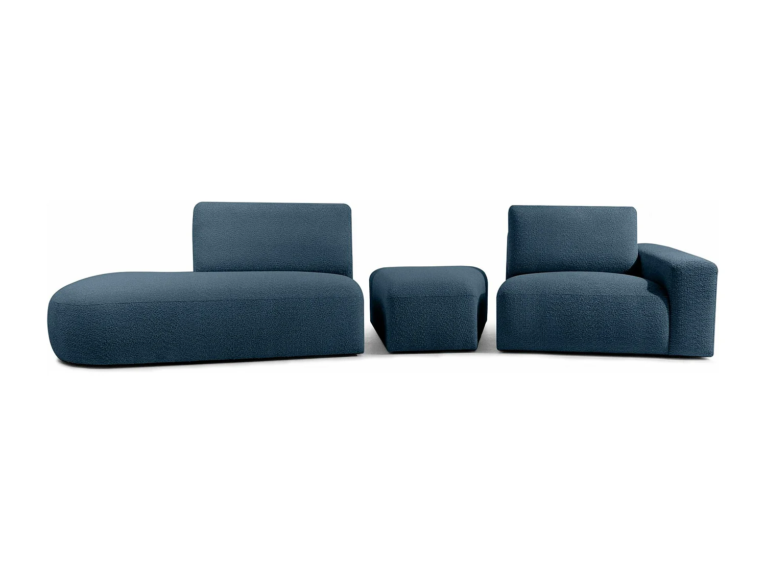 Ecksofa links - modern - ZUCCO - 4-Sitzer - Boucle - Nachtblau