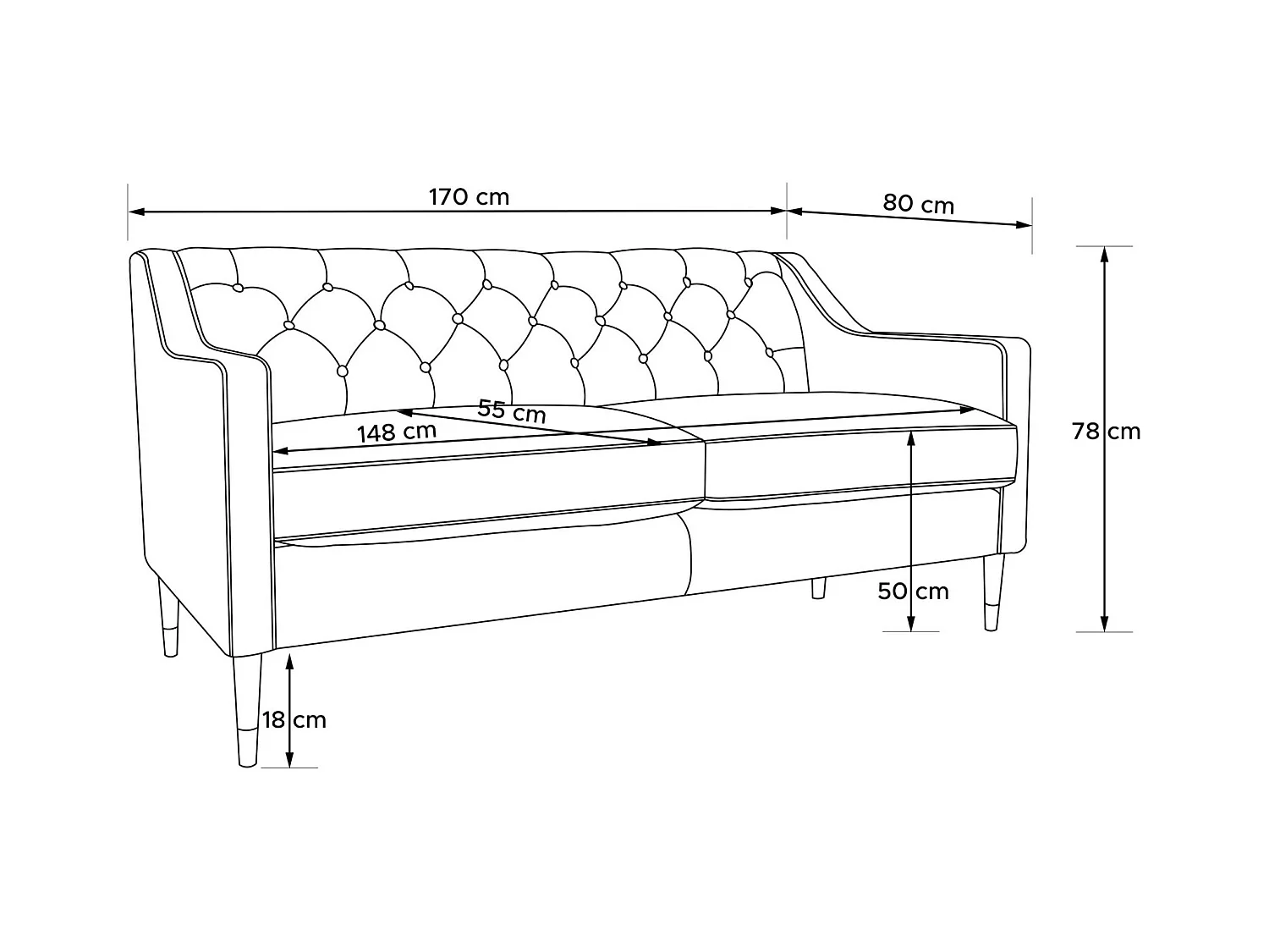 Sofa NOMUS - 2-Sitzer - Grau