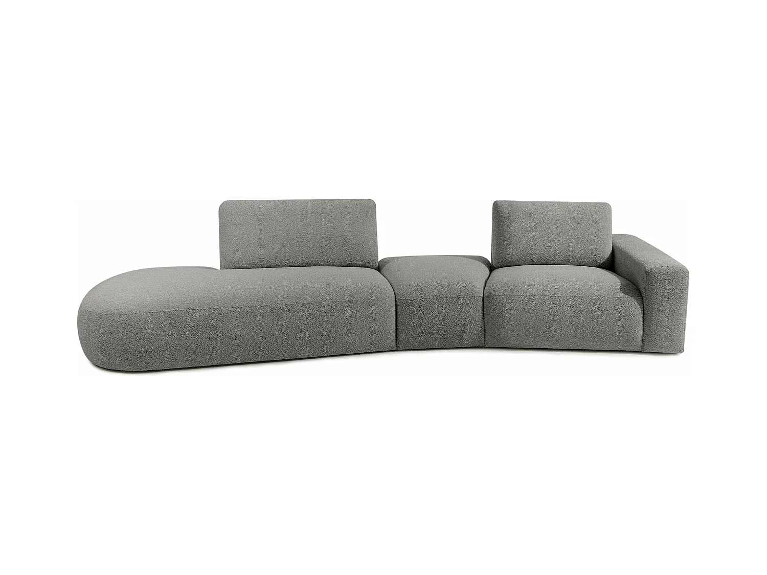 Ecksofa links - modern - ZUCCO - 4-Sitzer - Boucle - Grau