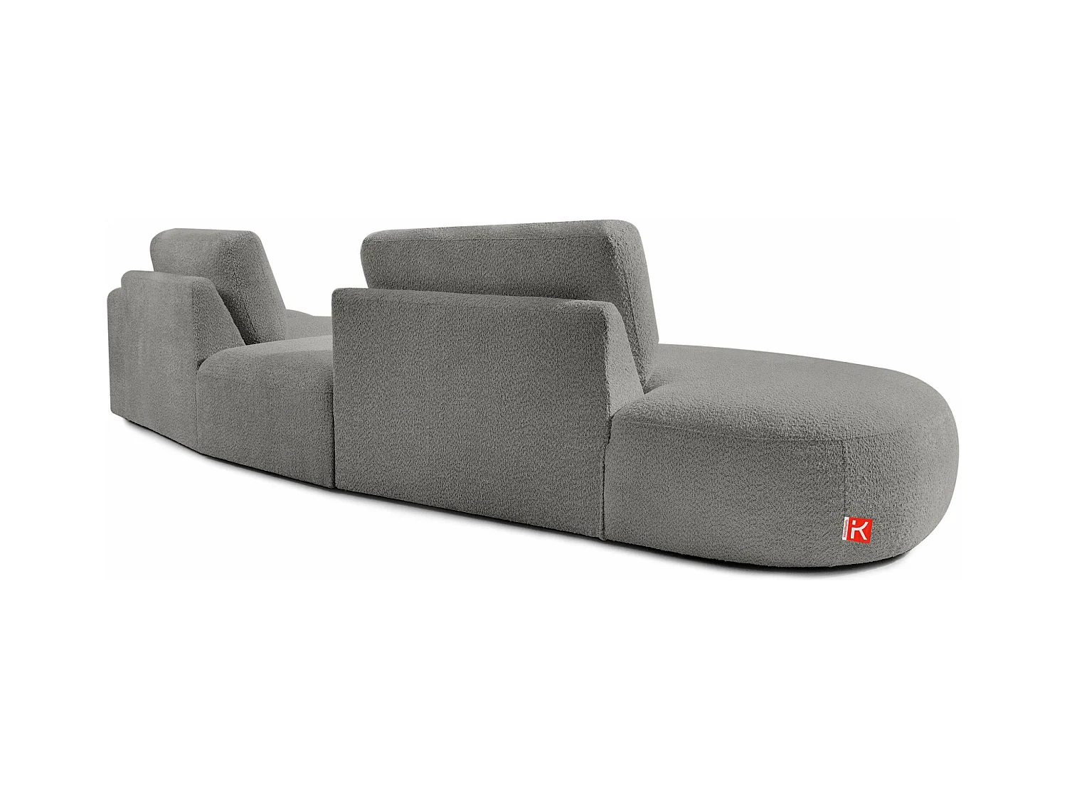Ecksofa links - modern - ZUCCO - 4-Sitzer - Boucle - Grau