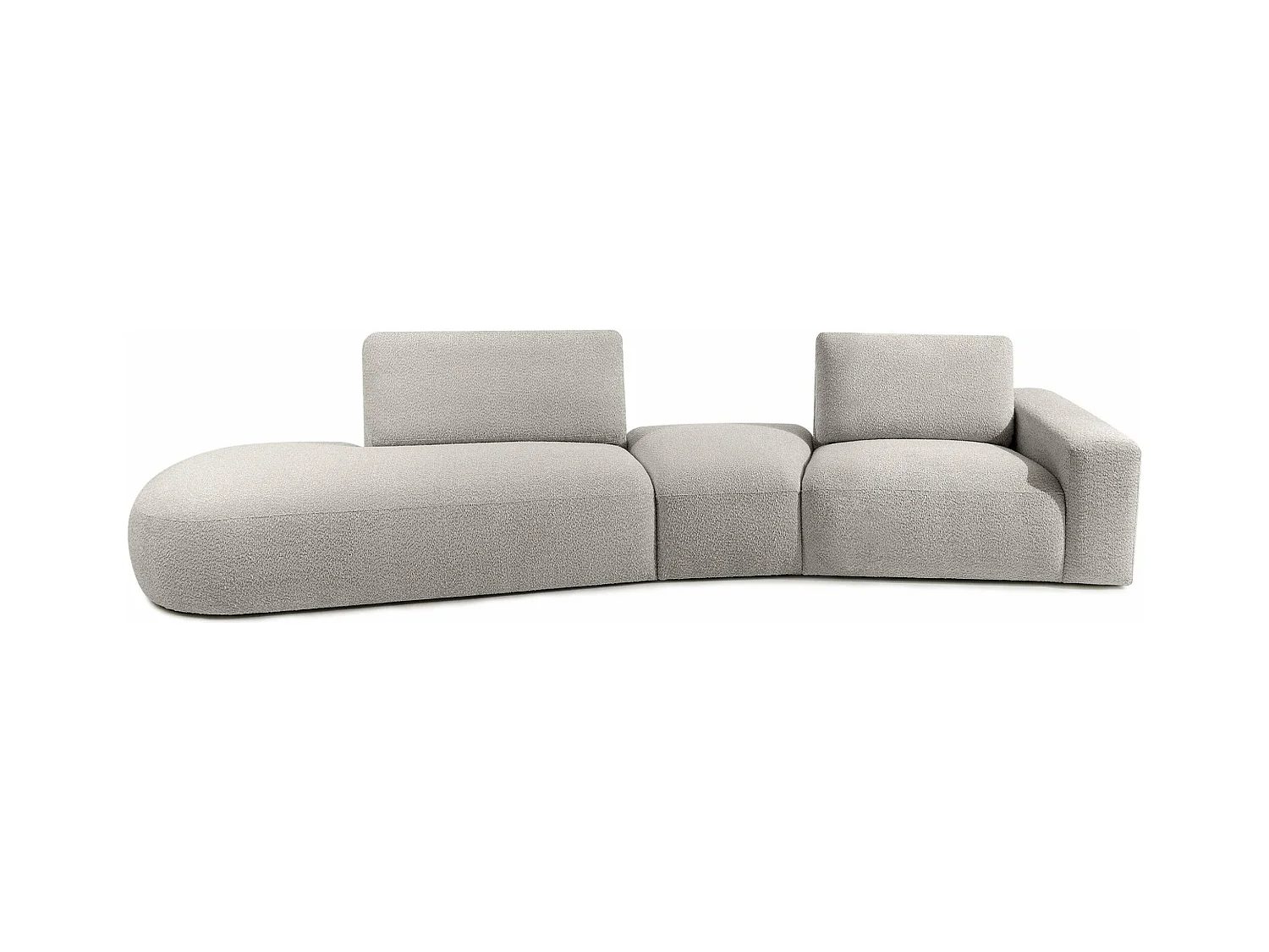 Ecksofa links - modern - ZUCCO - 4-Sitzer - Boucle - Hellbraun