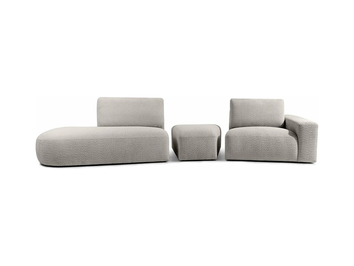 Ecksofa links - modern - ZUCCO - 4-Sitzer - Boucle - Hellbraun