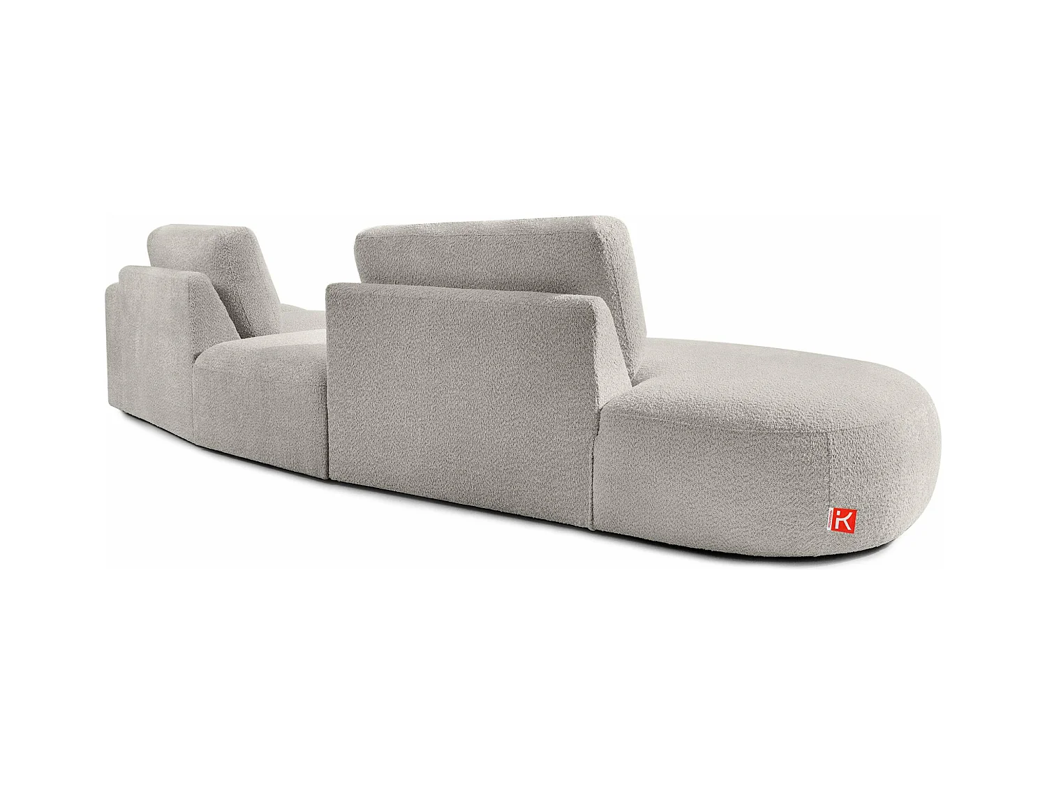 Ecksofa links - modern - ZUCCO - 4-Sitzer - Boucle - Hellbraun