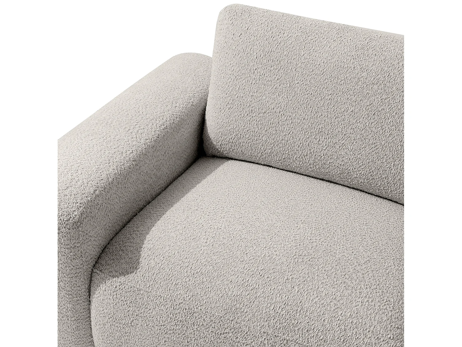 Ecksofa links - modern - ZUCCO - 4-Sitzer - Boucle - Hellbraun