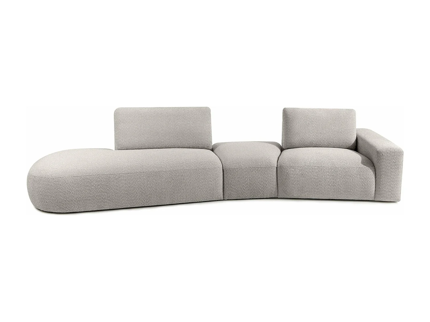 Ecksofa links - modern - ZUCCO - 4-Sitzer - Boucle - Hellbraun