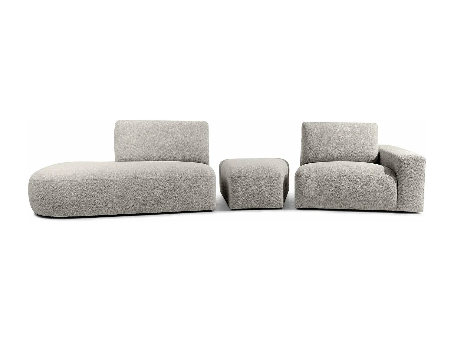 Ecksofa links - modern - ZUCCO - 4-Sitzer - Boucle - Hellbraun