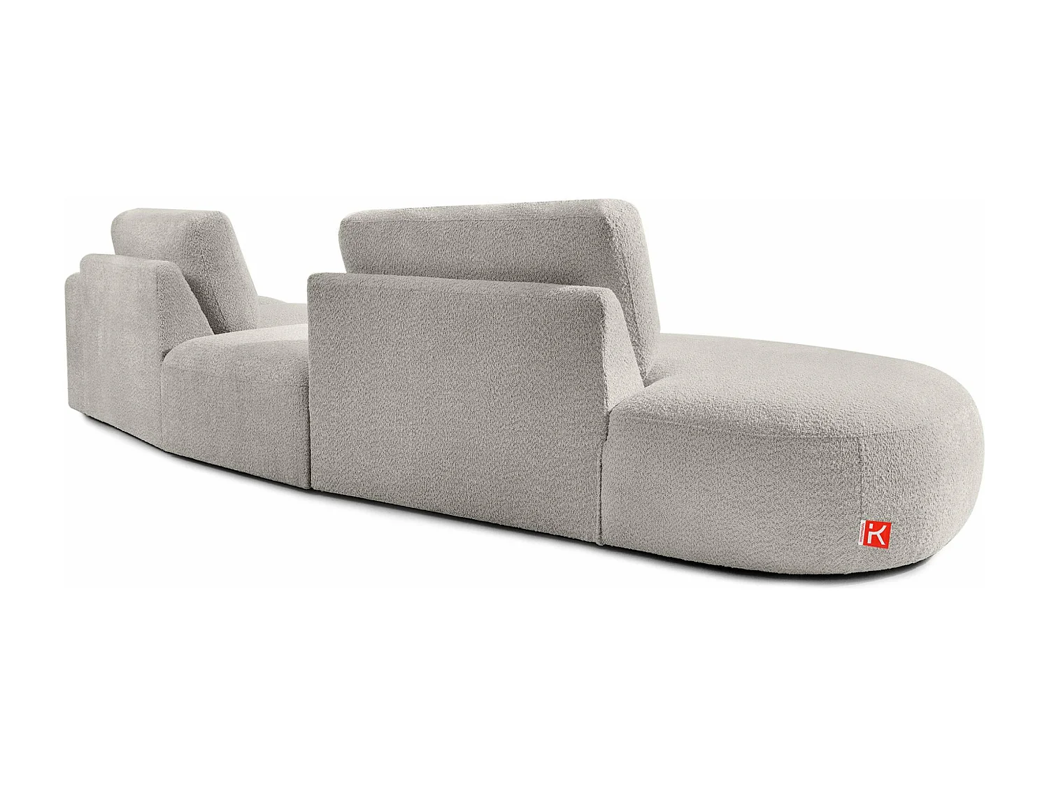Ecksofa links - modern - ZUCCO - 4-Sitzer - Boucle - Hellbraun