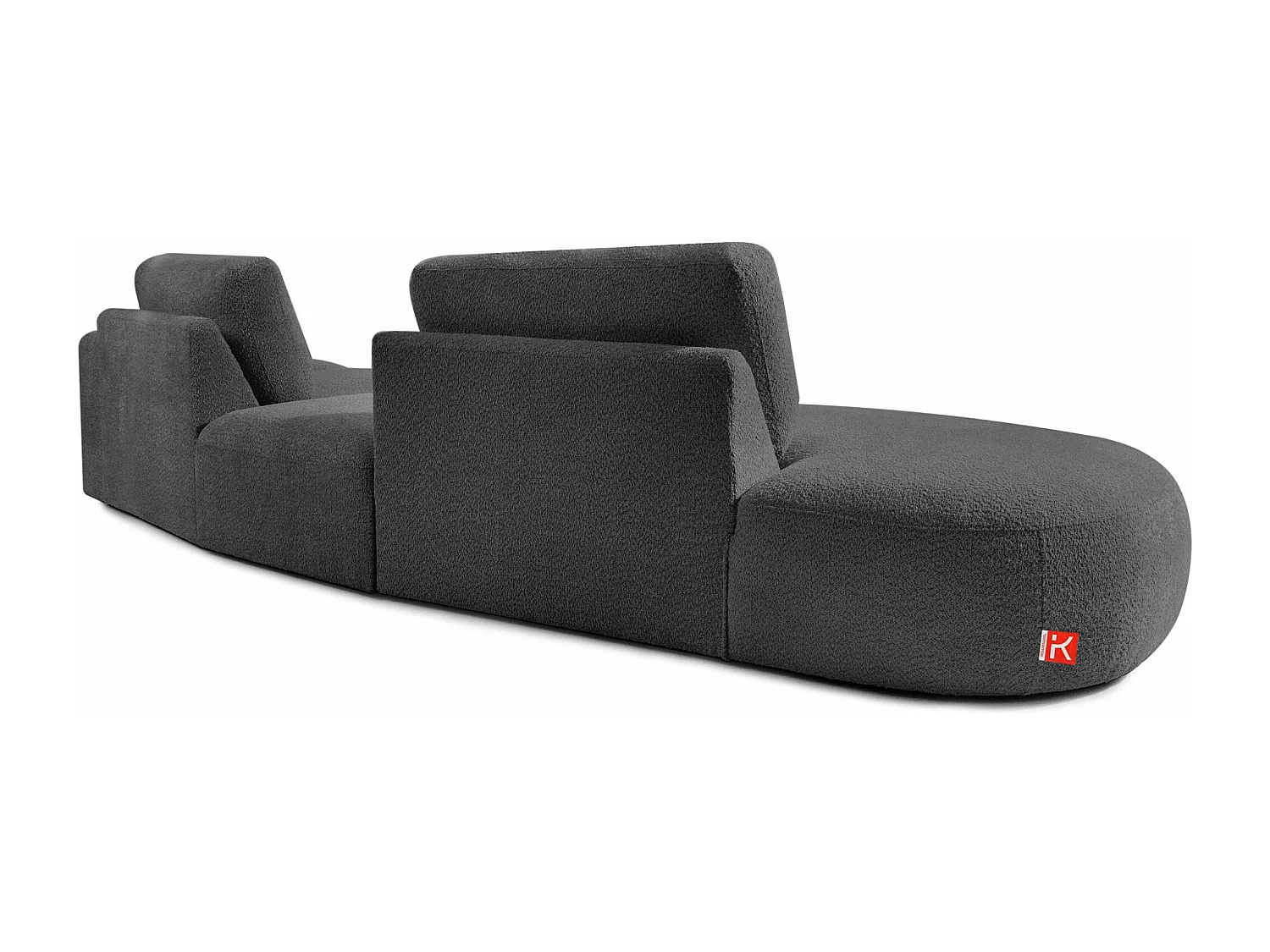 Ecksofa links - modern - ZUCCO - 4-Sitzer - Boucle - Graphit