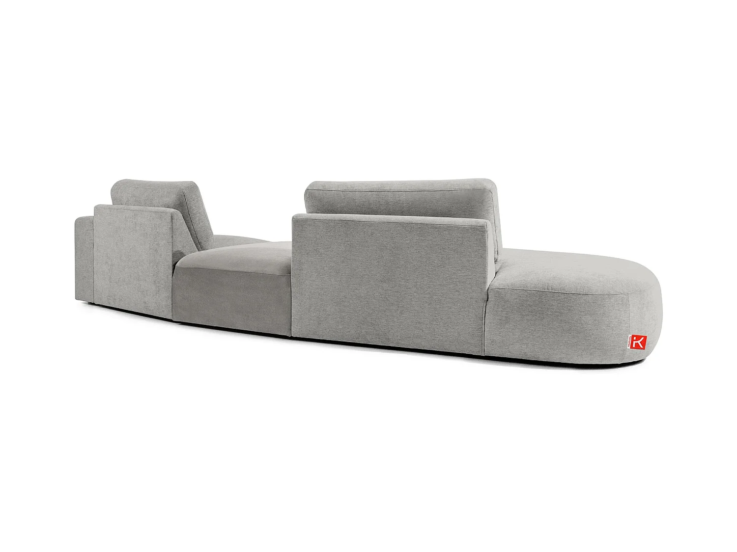 Ecksofa links - modern - ZUCCO - 4-Sitzer - Chenille Stoff - Hellgrau
