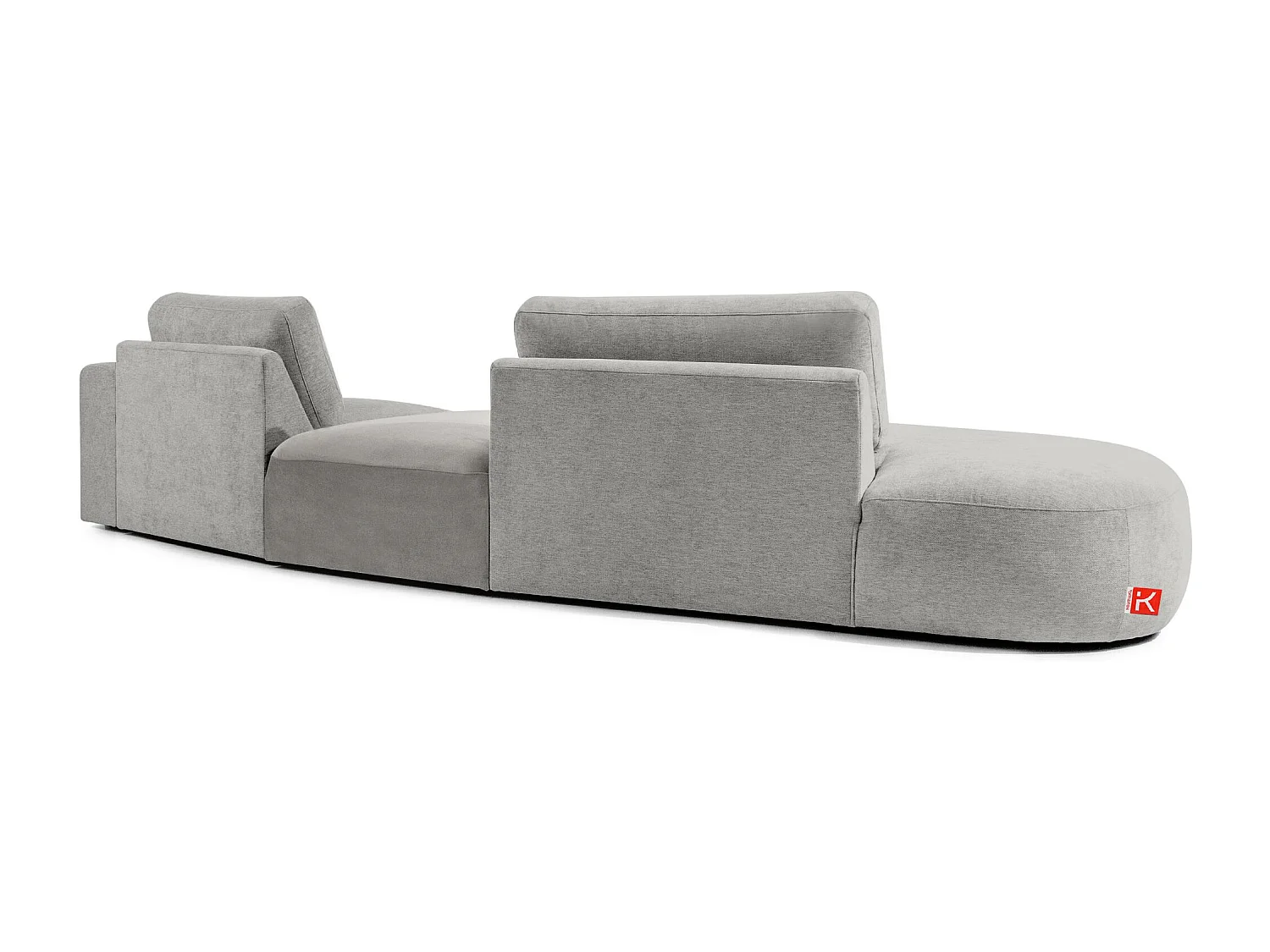Ecksofa links - modern - ZUCCO - 4-Sitzer - Chenille Stoff - Hellgrau
