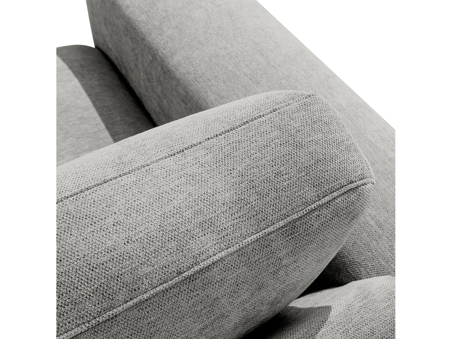 Ecksofa links - modern - ZUCCO - 4-Sitzer - Chenille Stoff - Hellgrau