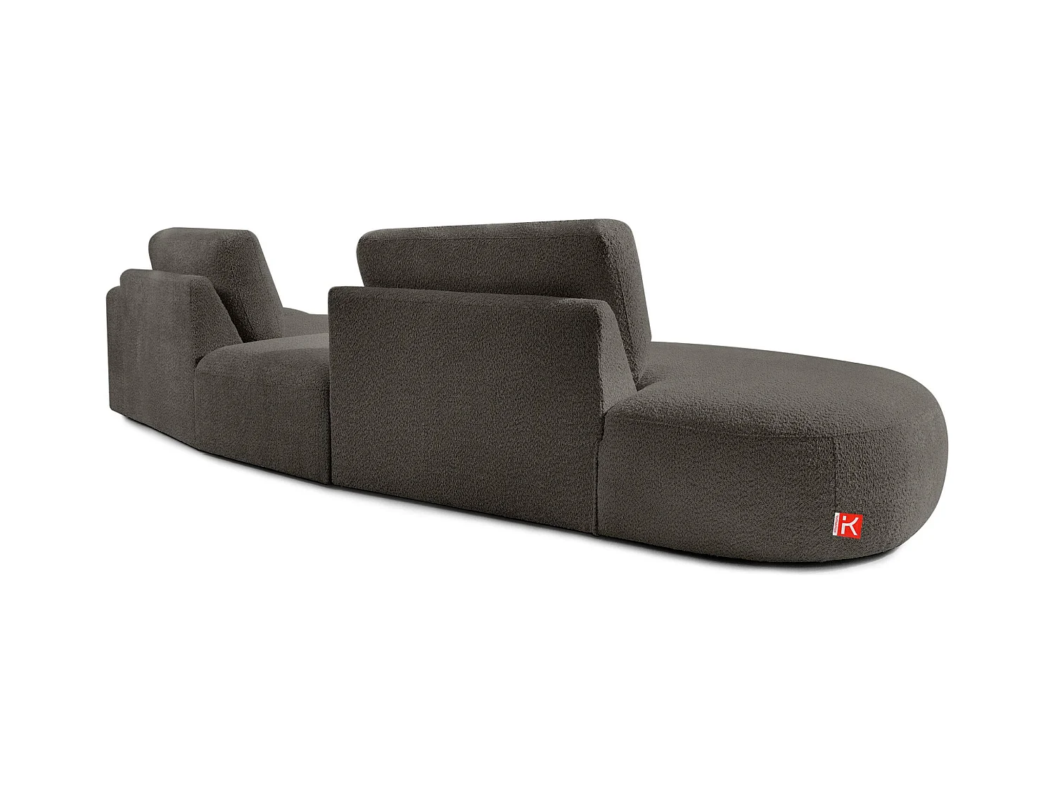 Ecksofa links - modern - ZUCCO - 4-Sitzer - Boucle - Dunkelbraun