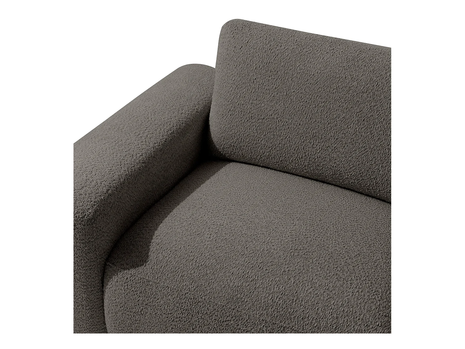 Ecksofa links - modern - ZUCCO - 4-Sitzer - Boucle - Dunkelbraun