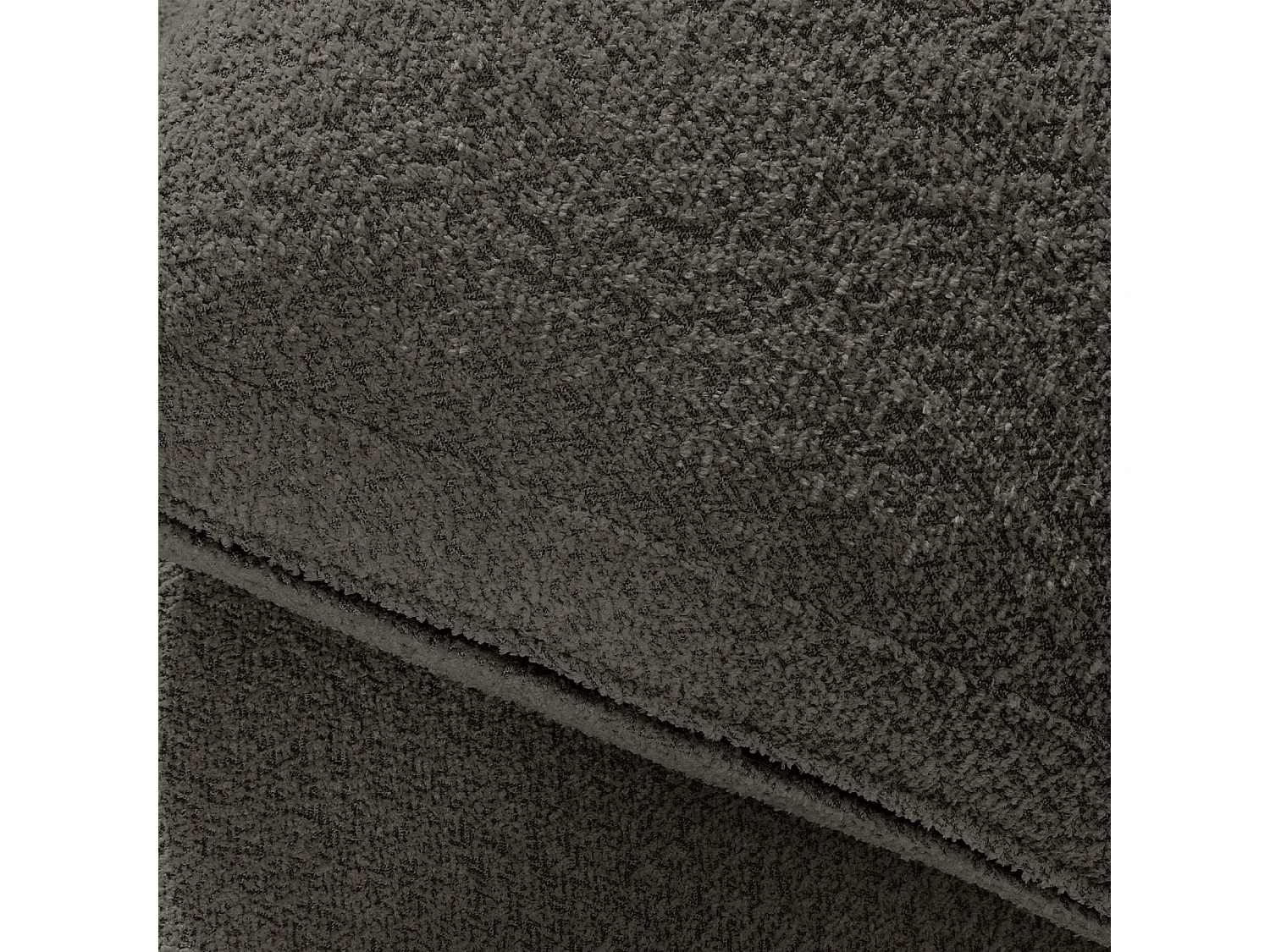 Canapé d&#039;angle moderne gauche - ZUCCO - 4 places - tissu boucle - Brun foncé