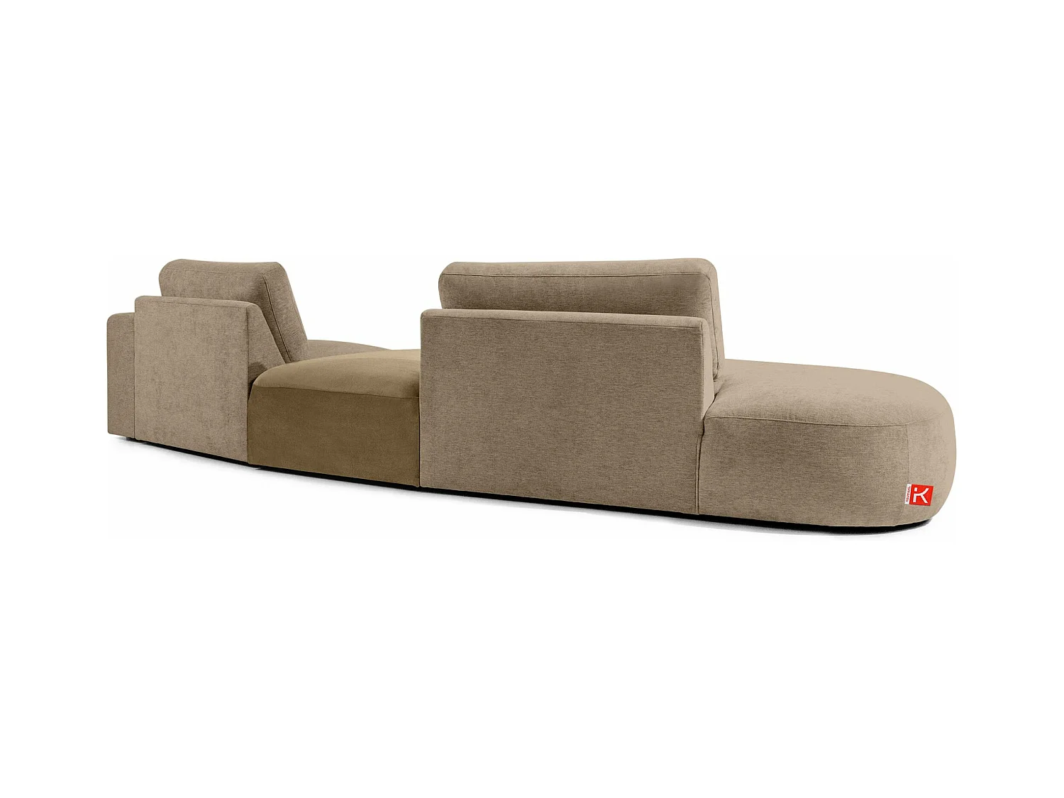 Ecksofa links - modern - ZUCCO - 4-Sitzer - Chenille Stoff - Beige