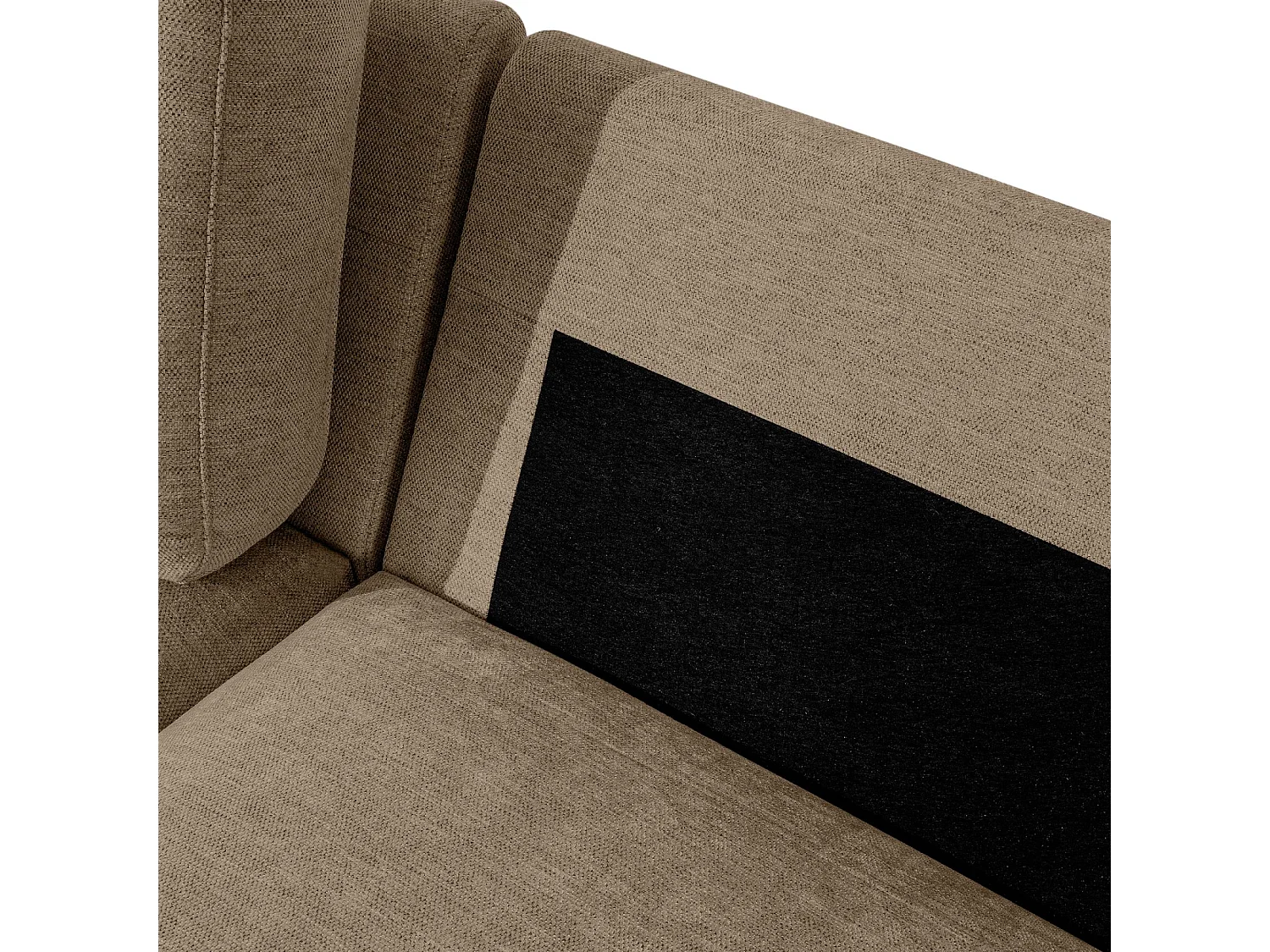 Ecksofa links - modern - ZUCCO - 4-Sitzer - Chenille Stoff - Beige