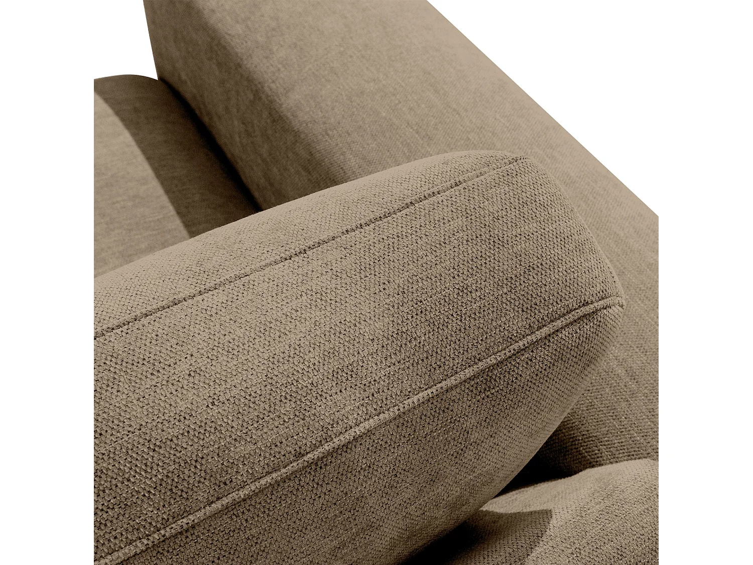 Ecksofa links - modern - ZUCCO - 4-Sitzer - Chenille Stoff - Beige