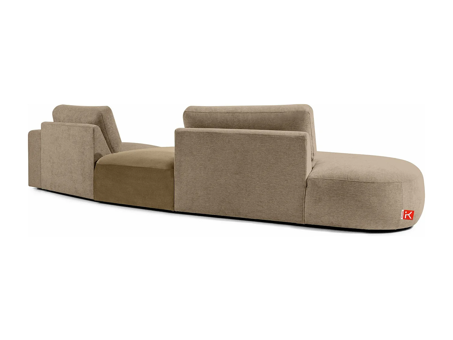 Ecksofa links - modern - ZUCCO - 4-Sitzer - Chenille Stoff - Beige