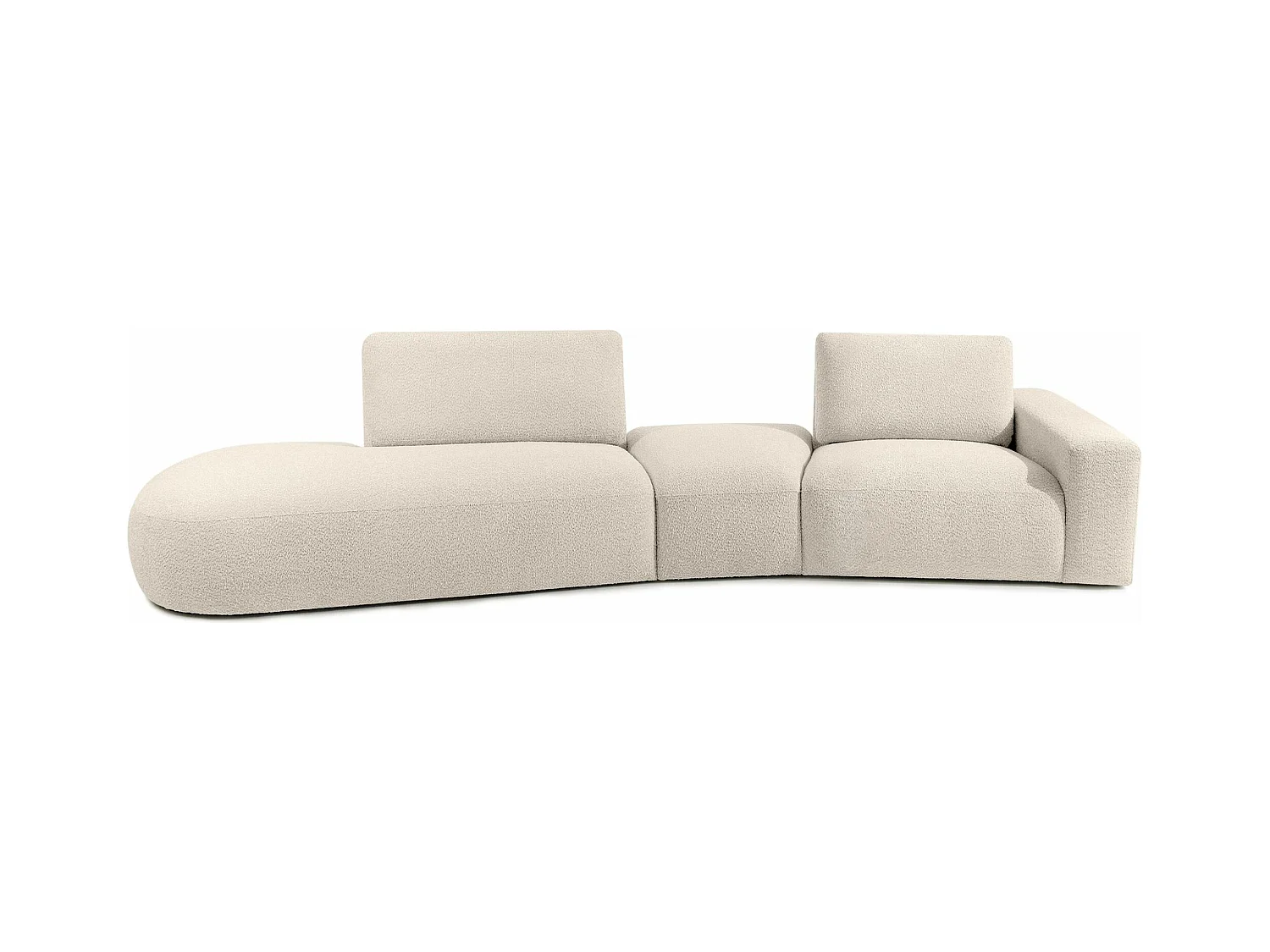 Ecksofa links - modern - ZUCCO - 4-Sitzer - Boucle - Beige