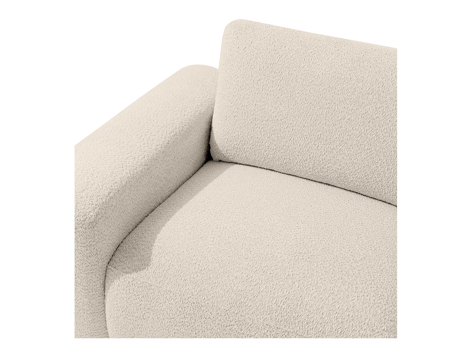 Ecksofa links - modern - ZUCCO - 4-Sitzer - Boucle - Beige