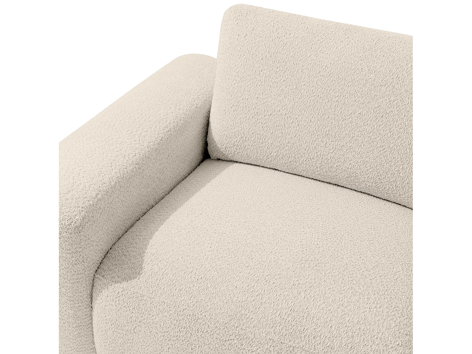 Ecksofa links - modern - ZUCCO - 4-Sitzer - Boucle - Beige