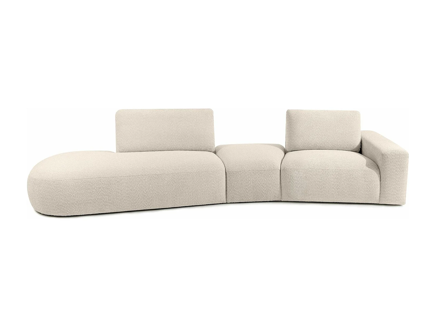 Ecksofa links - modern - ZUCCO - 4-Sitzer - Boucle - Beige