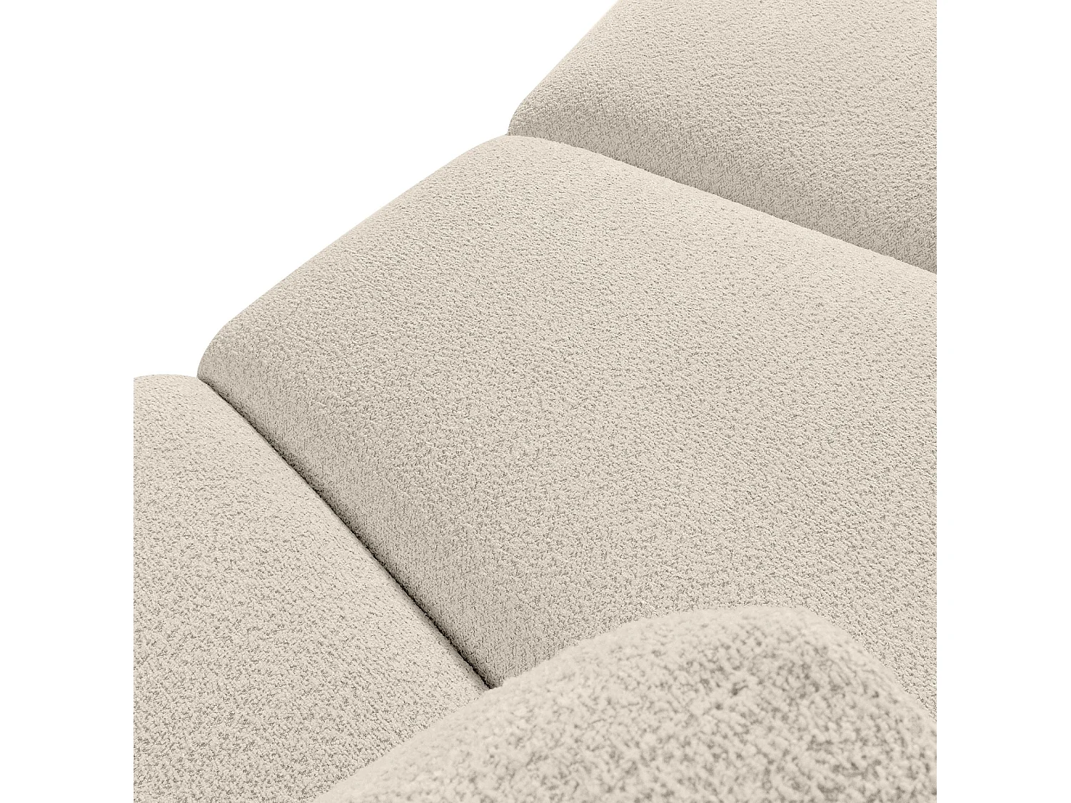 Ecksofa links - modern - ZUCCO - 4-Sitzer - Boucle - Beige