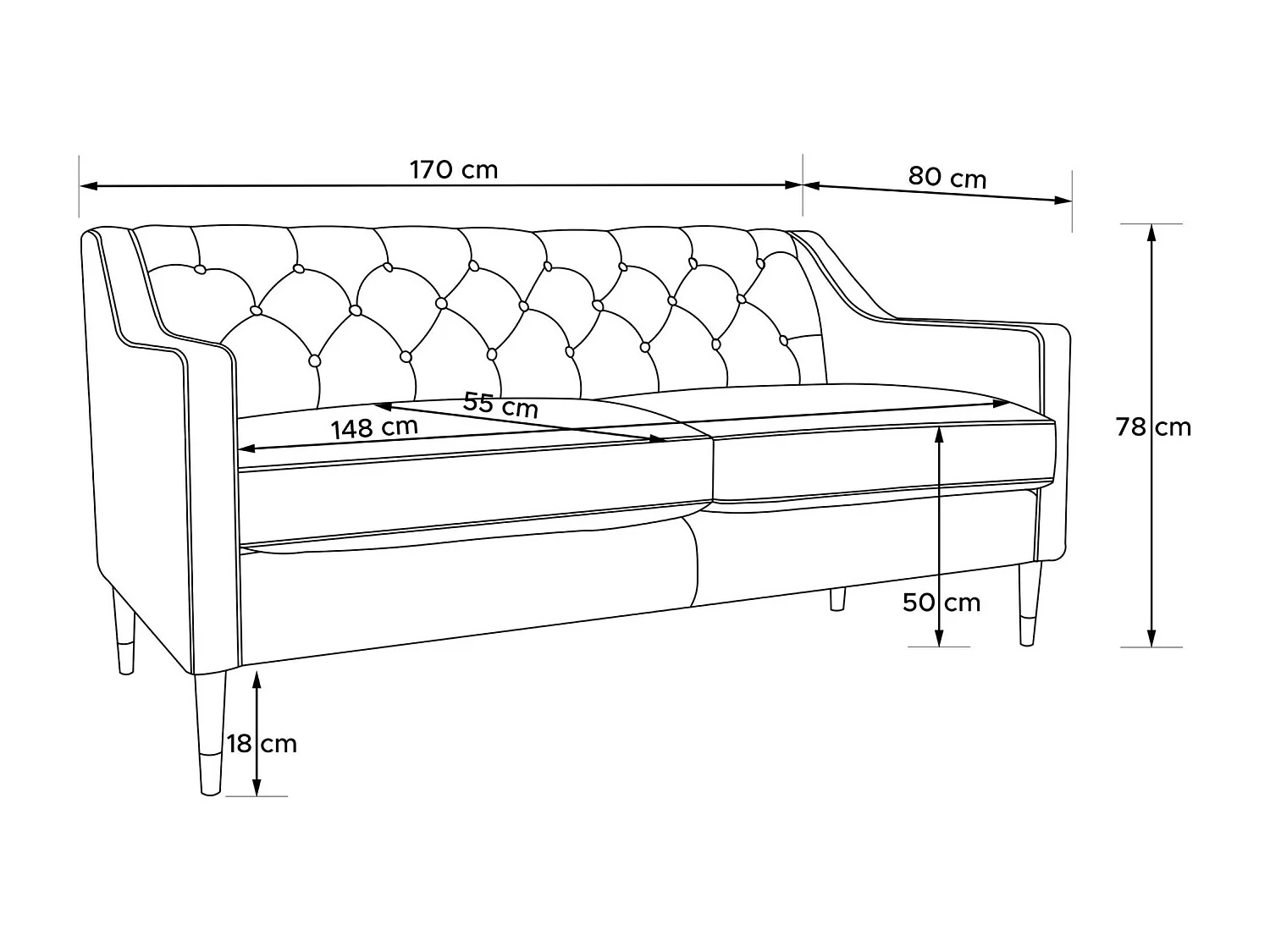 Sofa NOMUS - 2-Sitzer - Marineblau