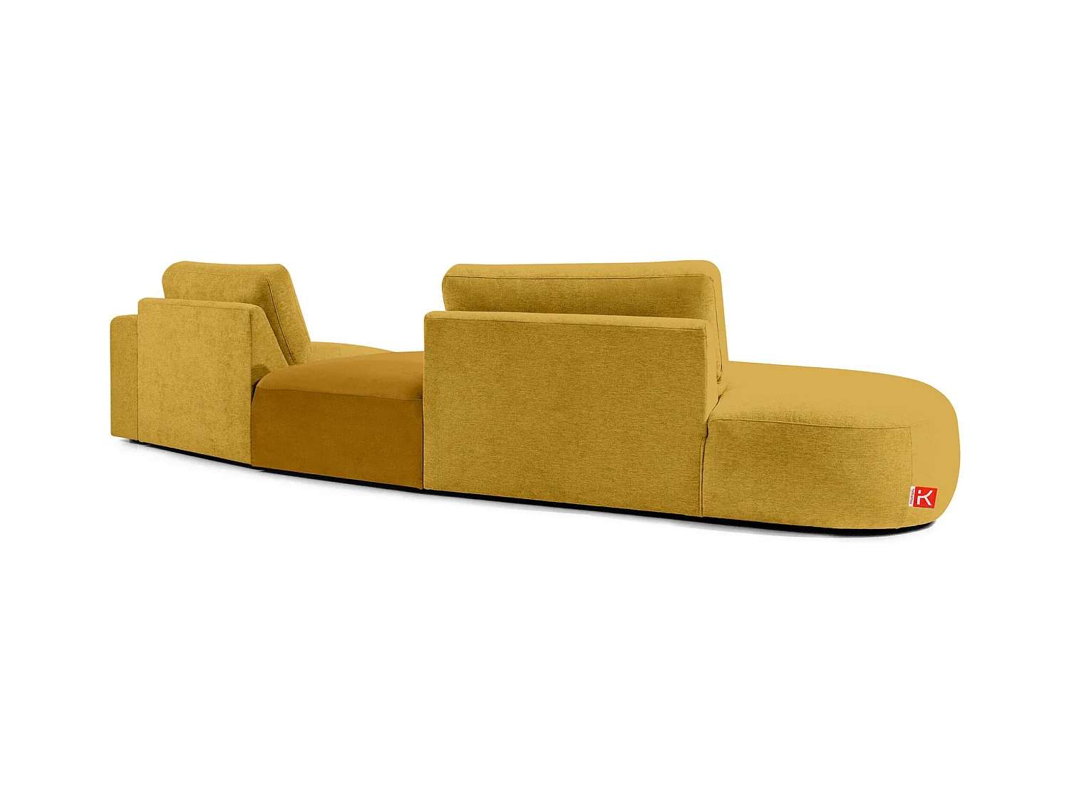 Canapé d'angle moderne gauche - ZUCCO - 4 places - tissu chenille - Jaune