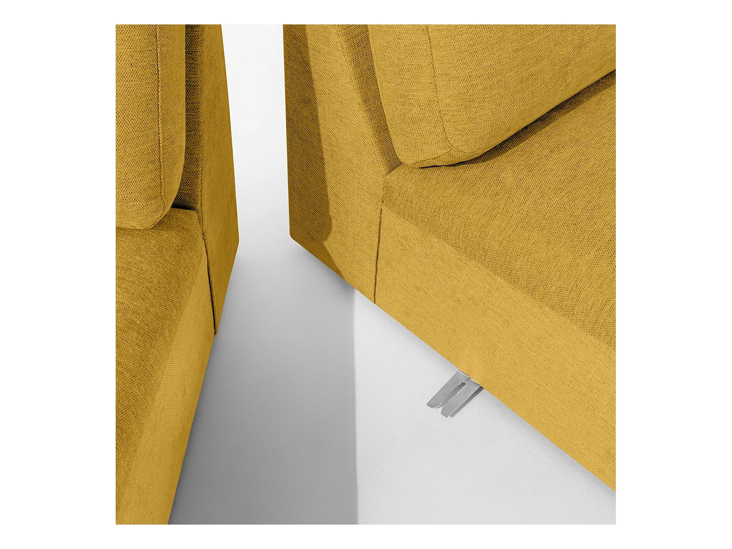 Canapé d'angle moderne gauche - ZUCCO - 4 places - tissu chenille - Jaune