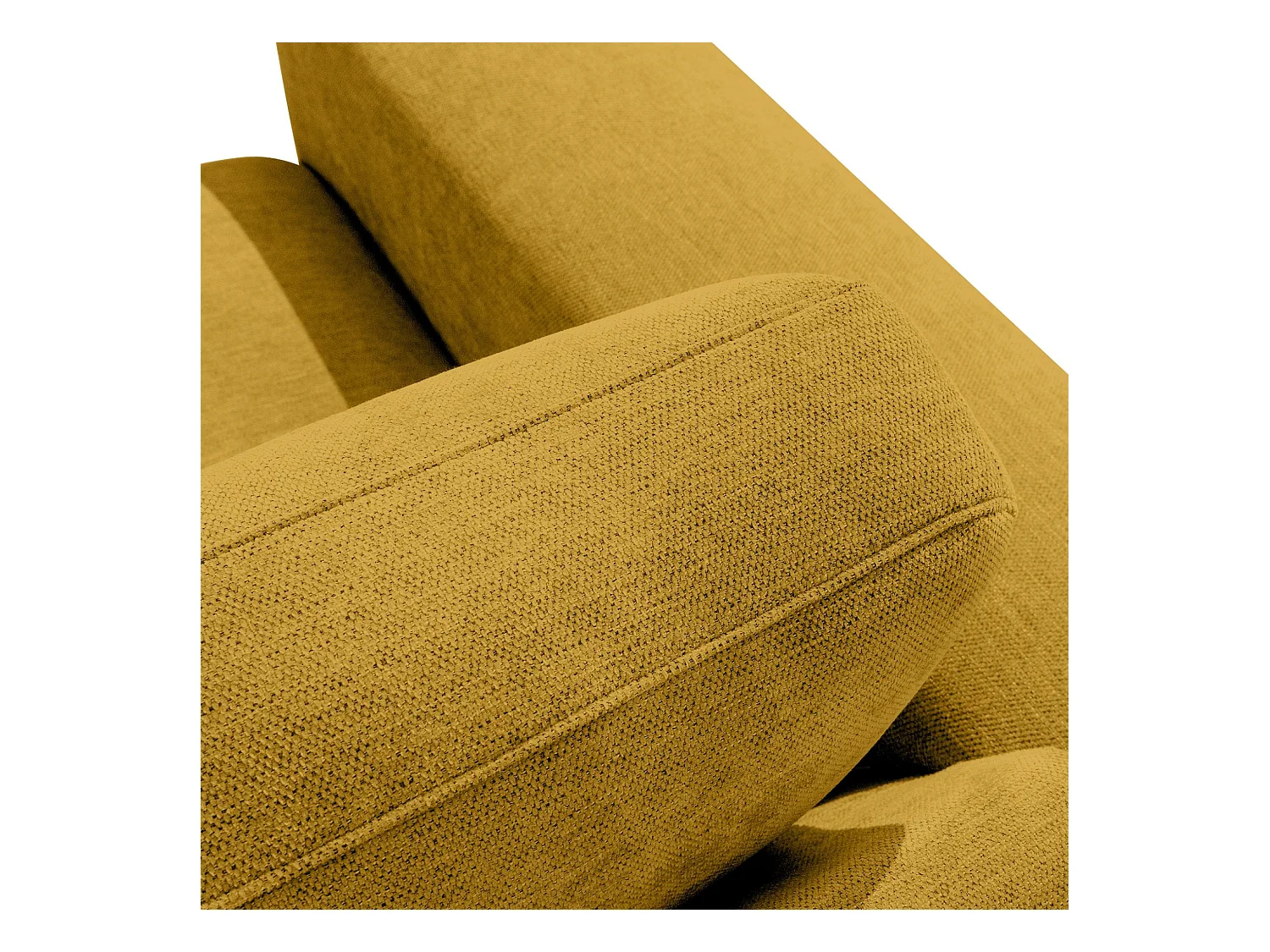 Canapé d'angle moderne gauche - ZUCCO - 4 places - tissu chenille - Jaune