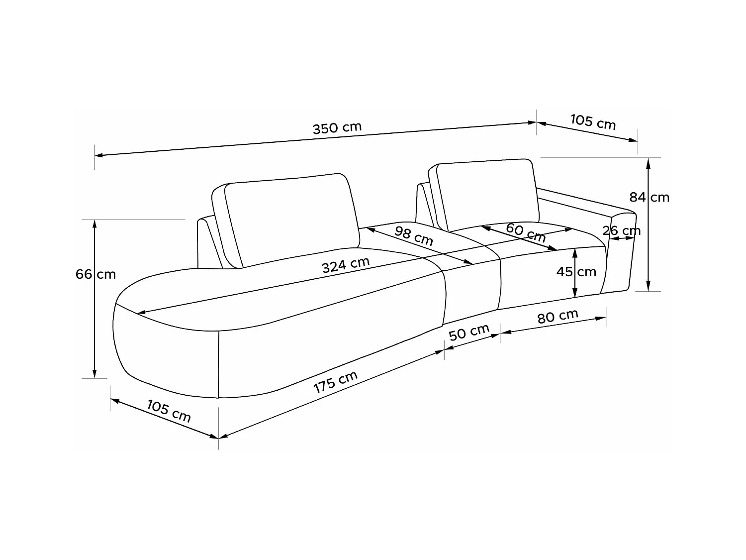 Canapé d'angle moderne gauche - ZUCCO - 4 places - tissu chenille - Jaune