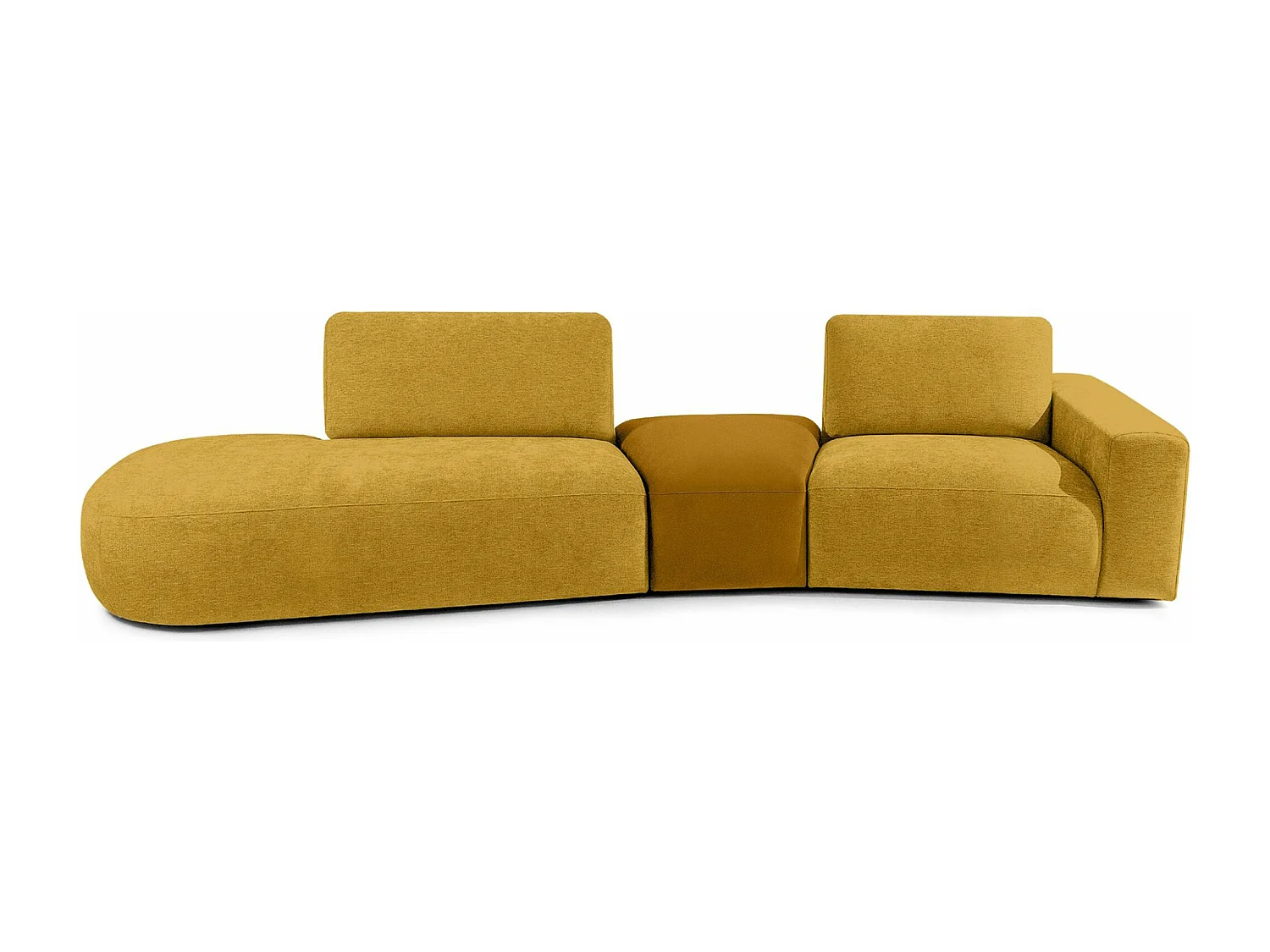 Canapé d'angle moderne gauche - ZUCCO - 4 places - tissu chenille - Jaune