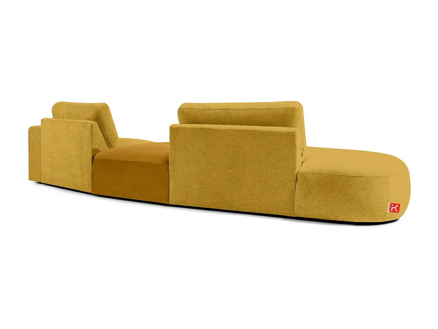 Canapé d'angle moderne gauche - ZUCCO - 4 places - tissu chenille - Jaune