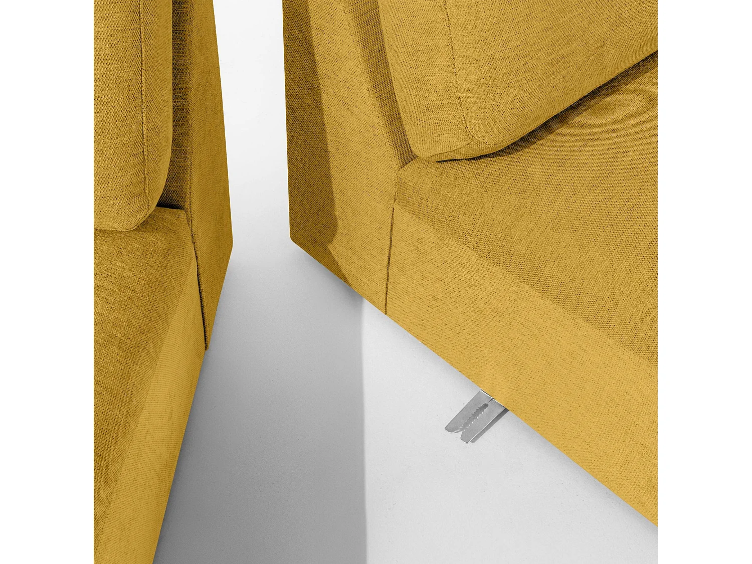 Canapé d'angle moderne gauche - ZUCCO - 4 places - tissu chenille - Jaune