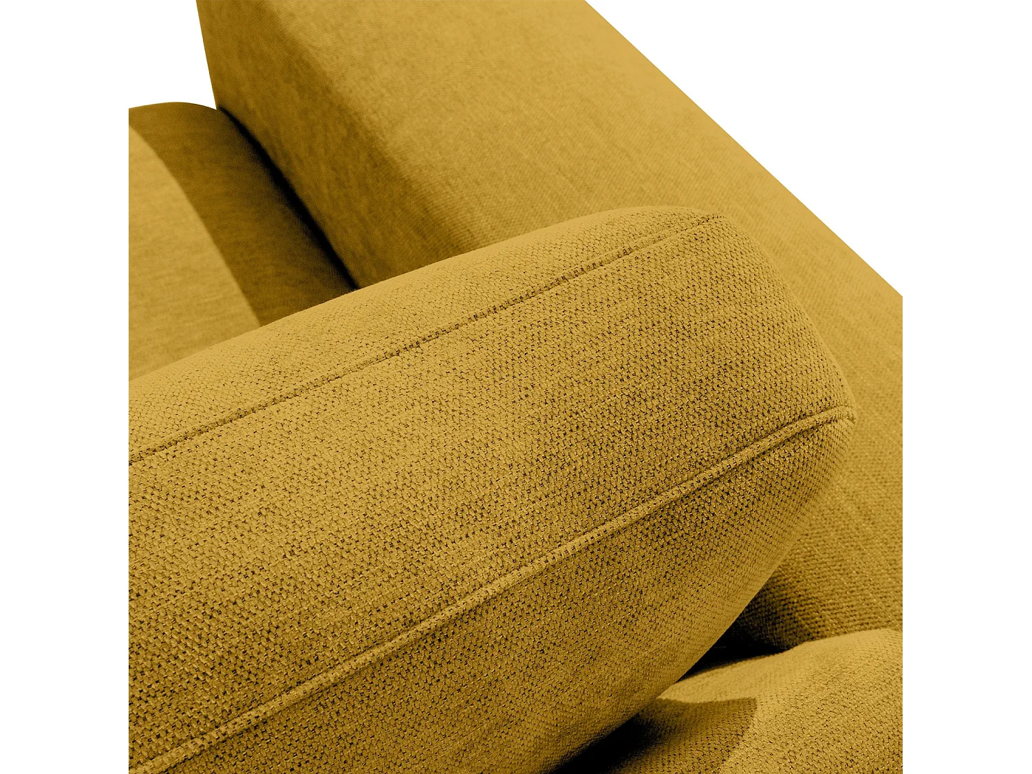 Canapé d'angle moderne gauche - ZUCCO - 4 places - tissu chenille - Jaune