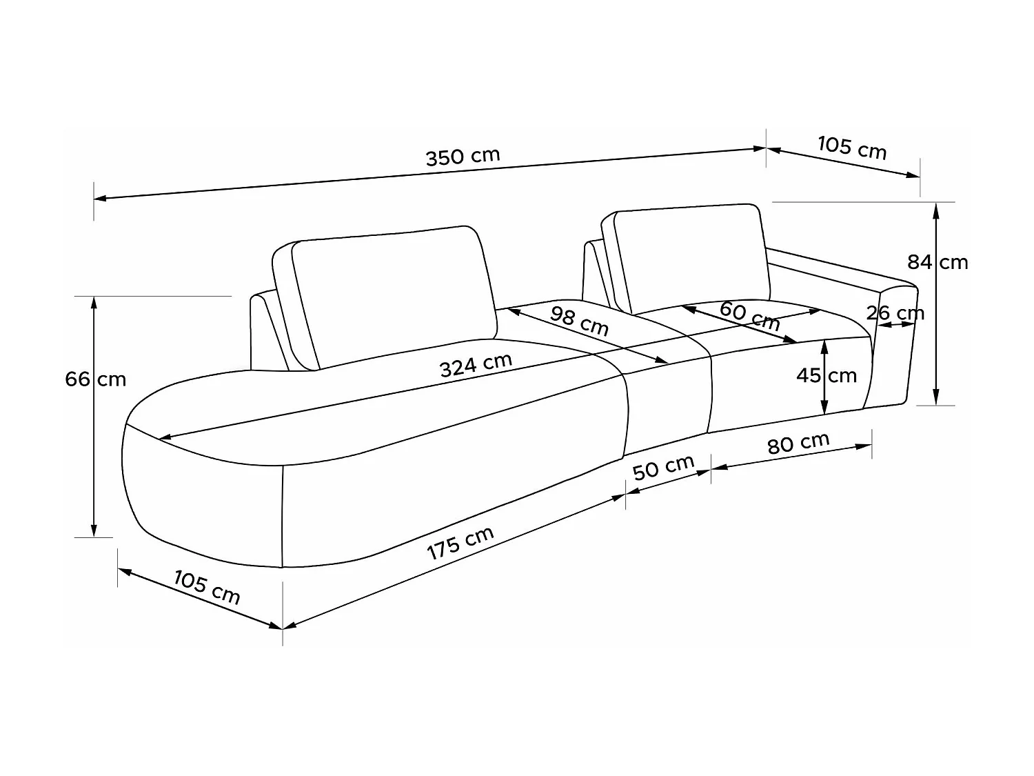 Canapé d'angle moderne gauche - ZUCCO - 4 places - tissu chenille - Jaune