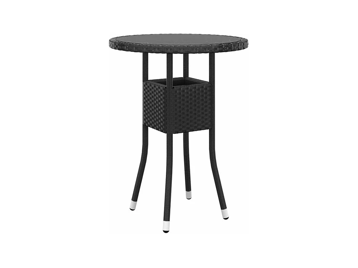 Mobilier à dîner de jardin 3 pcs Résine tressée Noir
