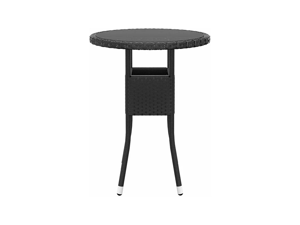 Mobilier à dîner de jardin 3 pcs Résine tressée Noir