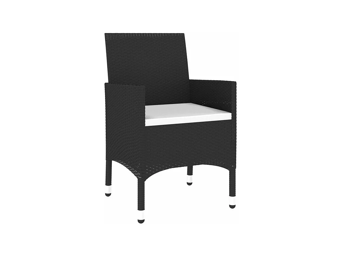 Mobilier à dîner de jardin 3 pcs Résine tressée Noir