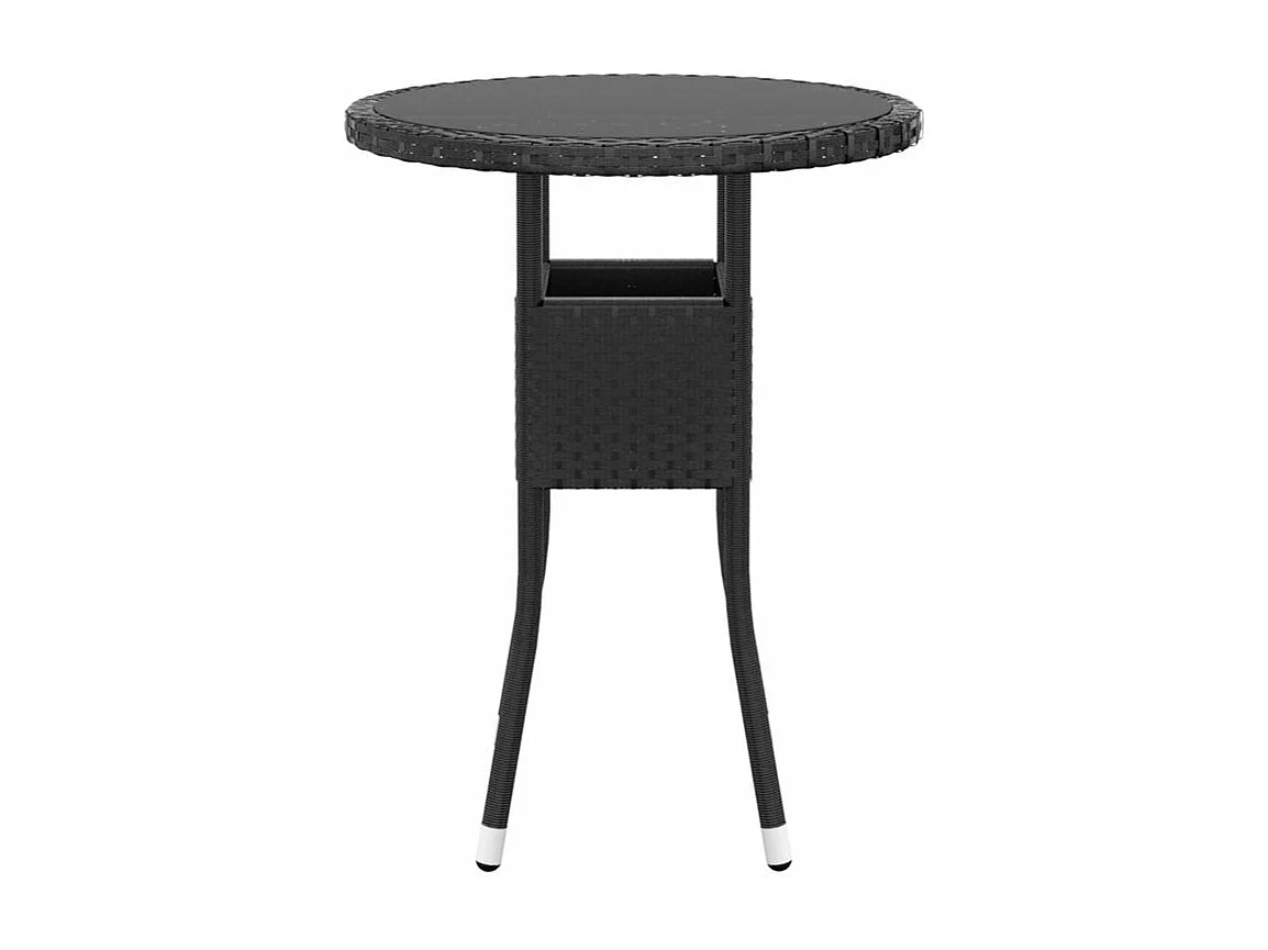 Mobilier à dîner de jardin 3 pcs Résine tressée Noir
