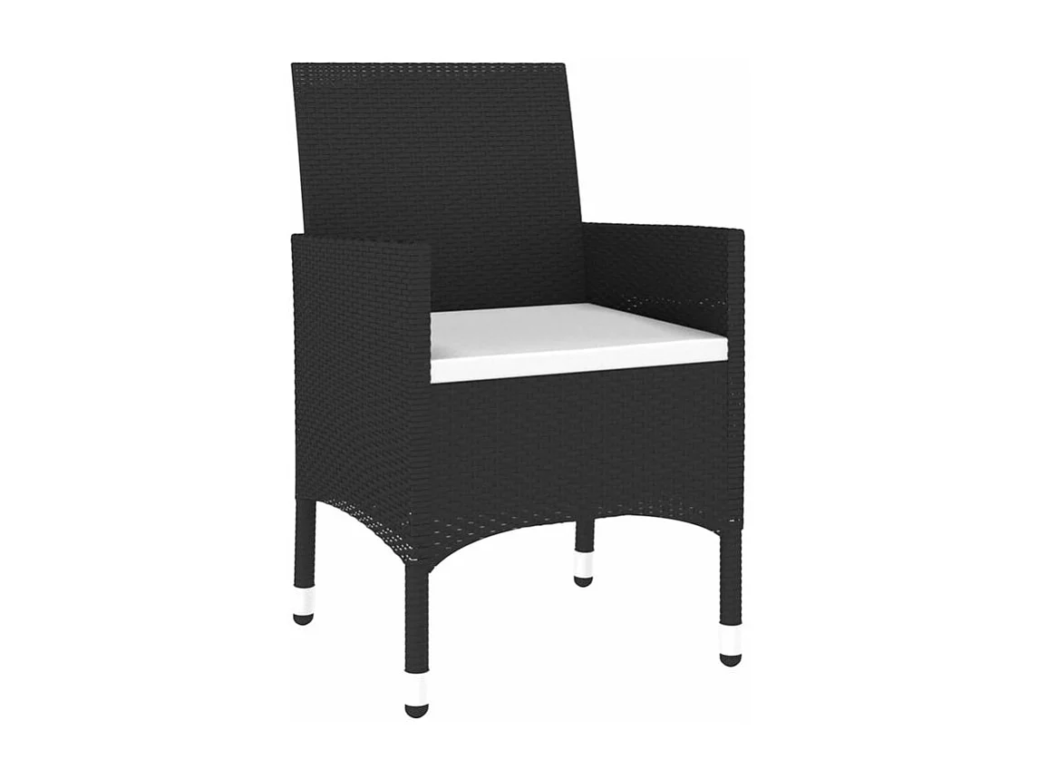 Mobilier à dîner de jardin 3 pcs Résine tressée Noir
